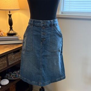 Chaps Blue A-Line Denim Skirt